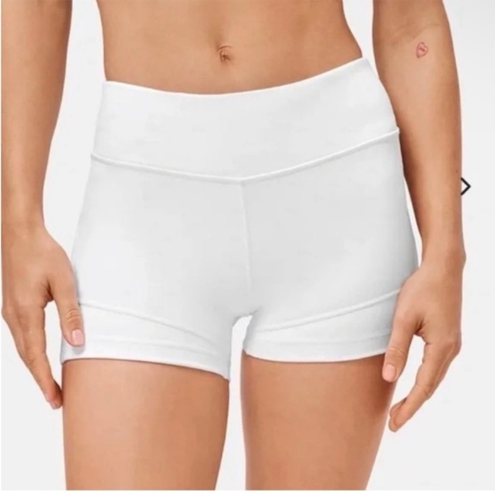 Outdoor Voices Move Free 3.5 High Waisted White Biker Shorts